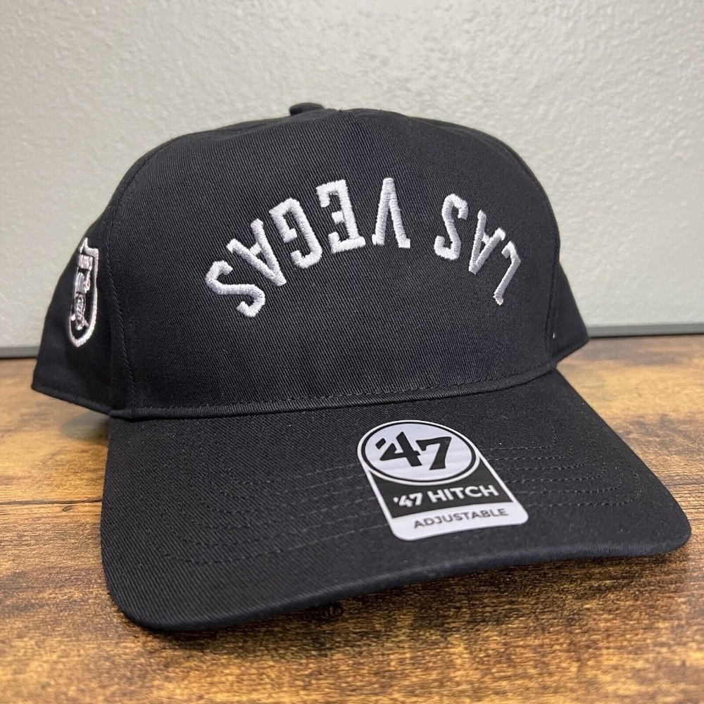 Las Vegas Raiders '47 Brand Hat Upside Down Spell Out Logo Cap NFL Adjustable